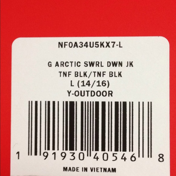 Girls The North Face Arctic Swirl Down Jacket LG - Picture 8 of 8